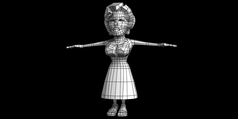 Cinefans Mary Low Poly Model Wire , 2016