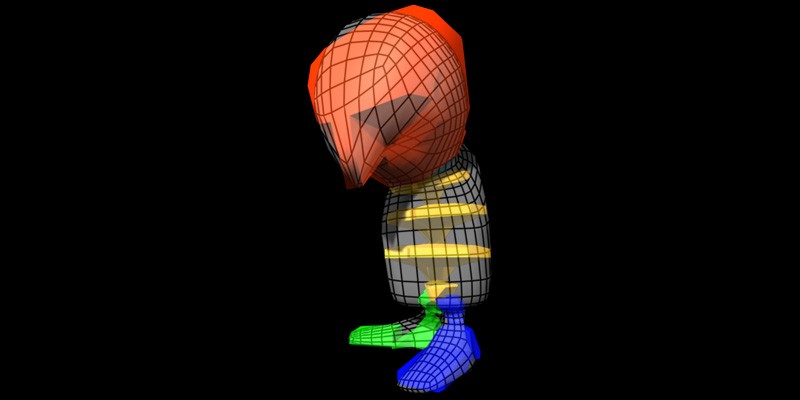 Amanito Character High Poly Model Wire Rig, 2009
